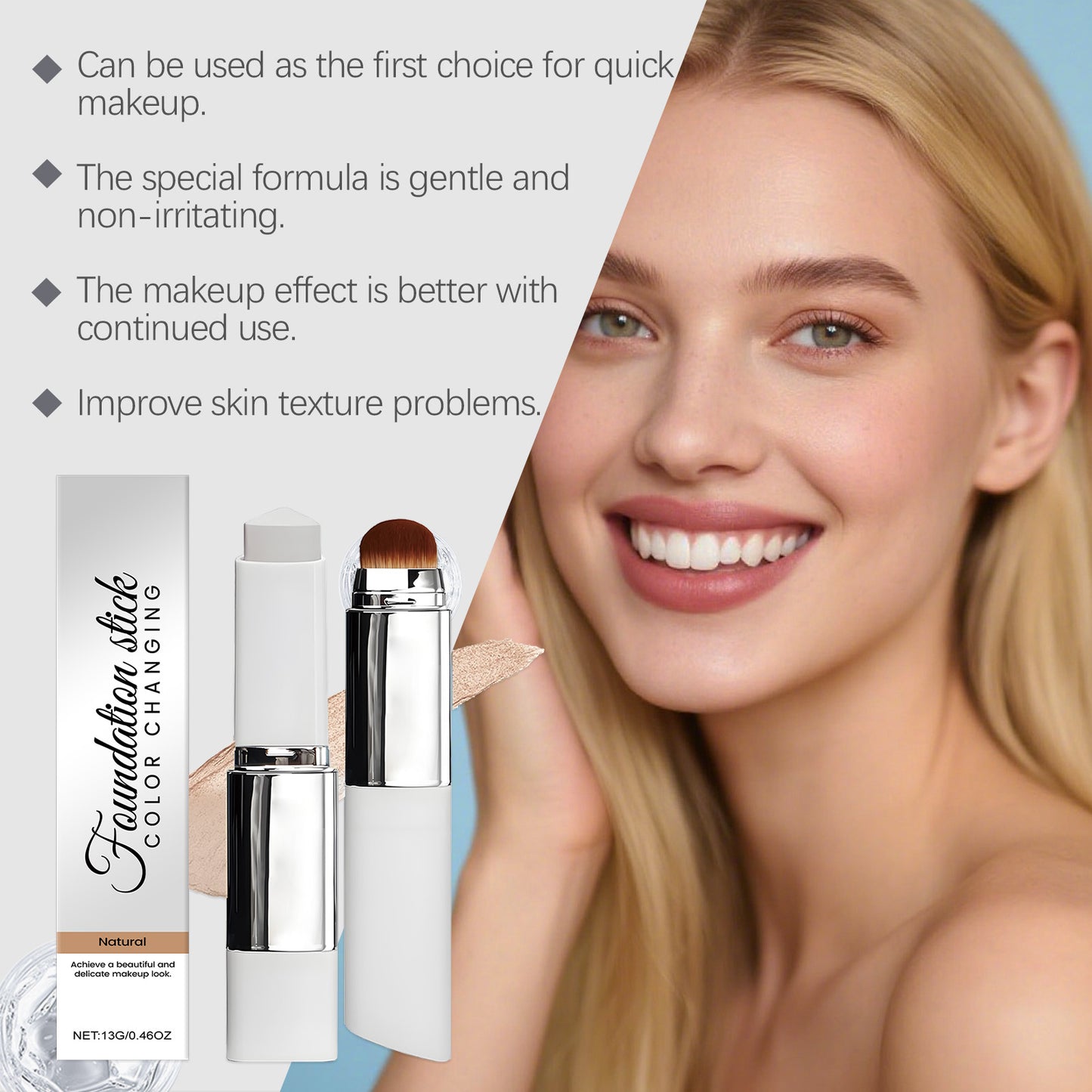 Natural Shade 2-in-1 Color Changing Foundation Stick