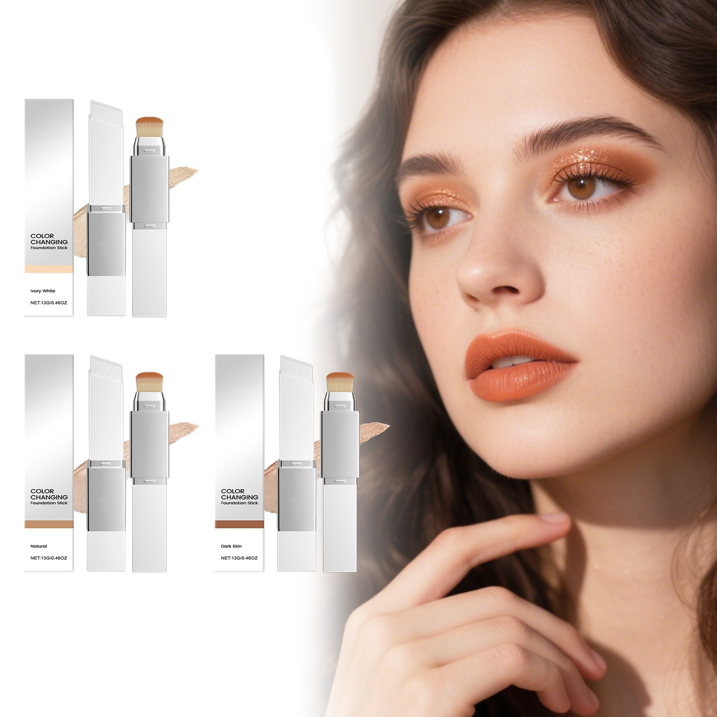 Ivory White 2‑in‑1 Color Changing Foundation Stick