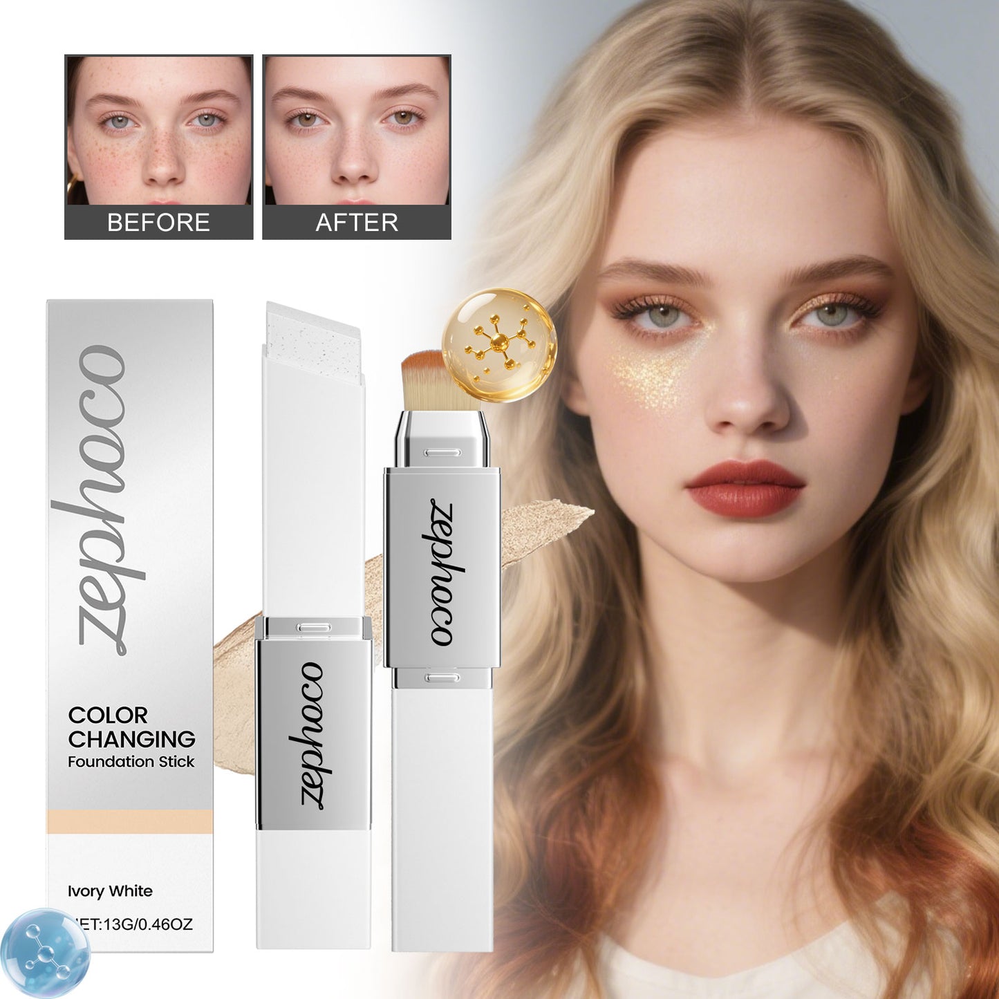 Ivory 2-in-1 Color Changing Foundation Stick
