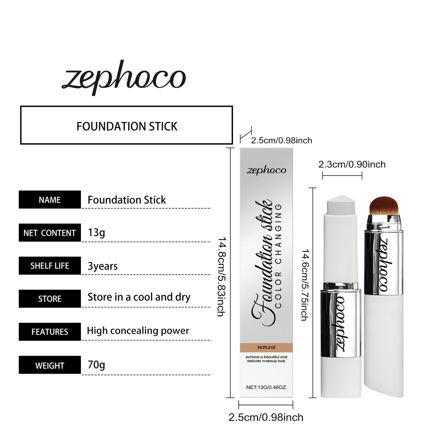 Natural Shade Color Changing Concealer Foundation Stick