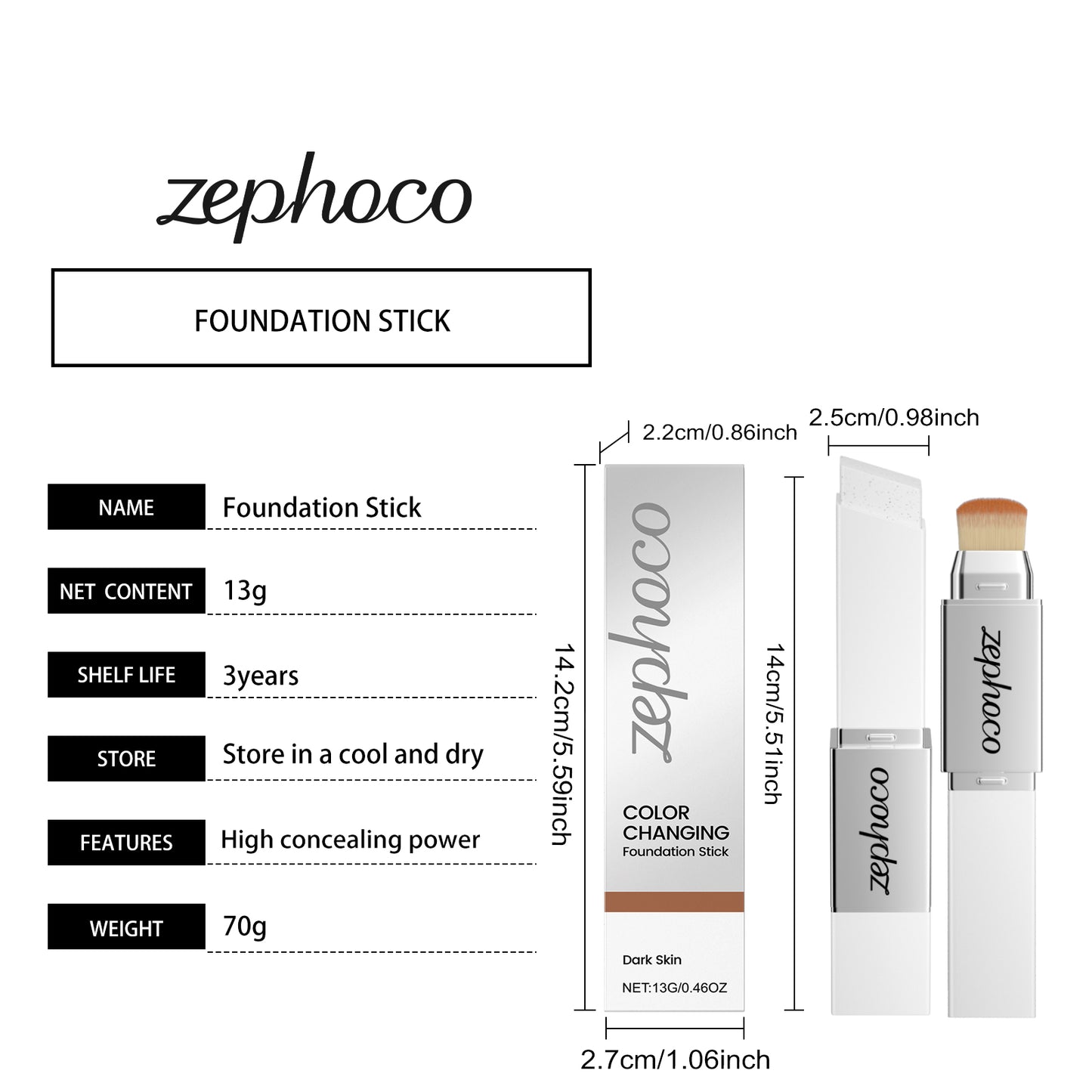 Deep Shade 2-in-1 Color Changing Foundation Stick