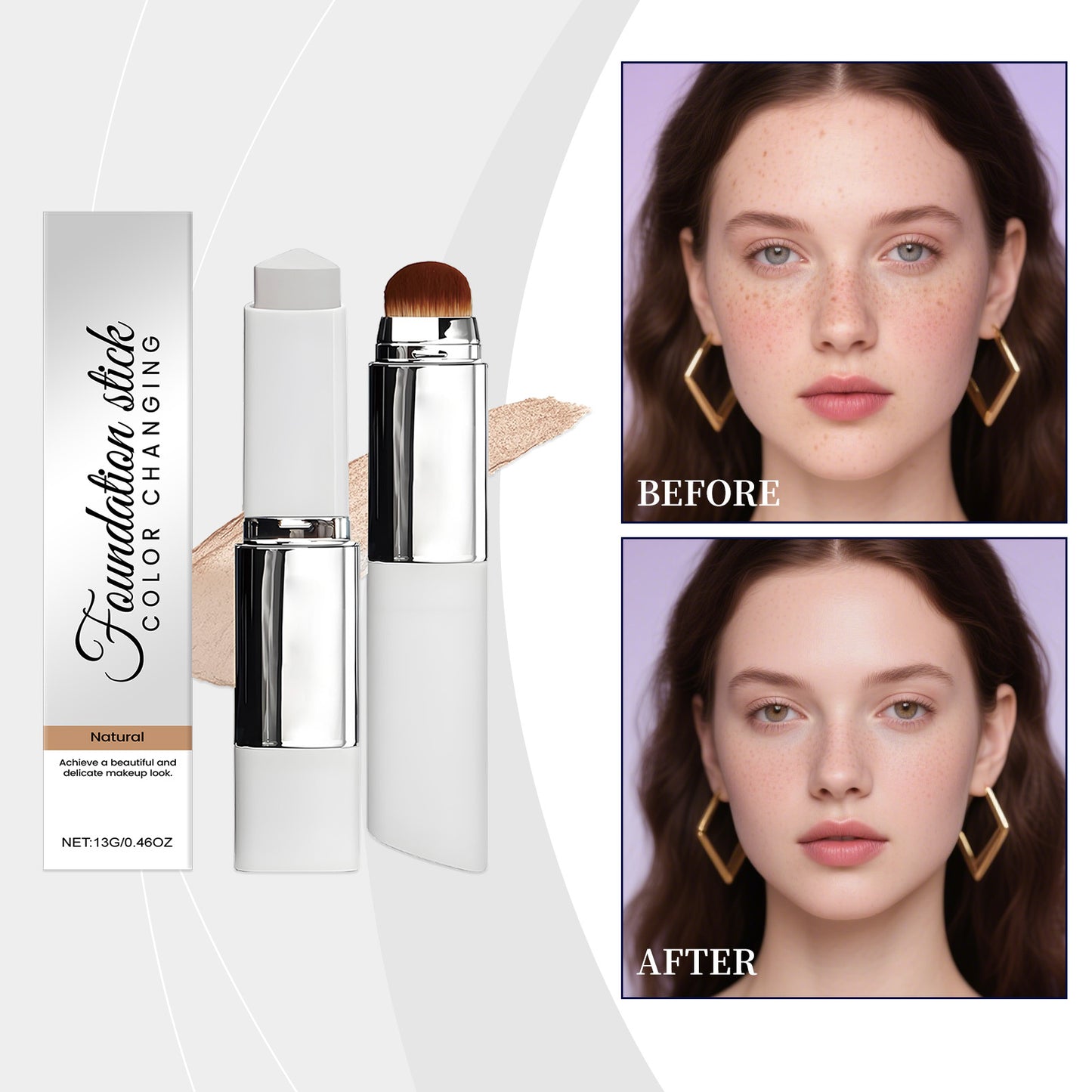 Natural Shade 2-in-1 Color Changing Foundation Stick