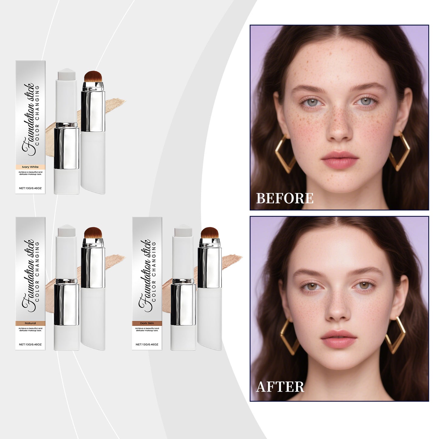 Ivory White 2-in-1 Color Changing Foundation Stick