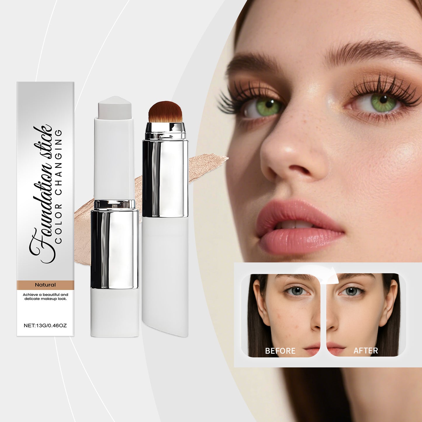 Natural Shade 2-in-1 Color Changing Foundation Stick
