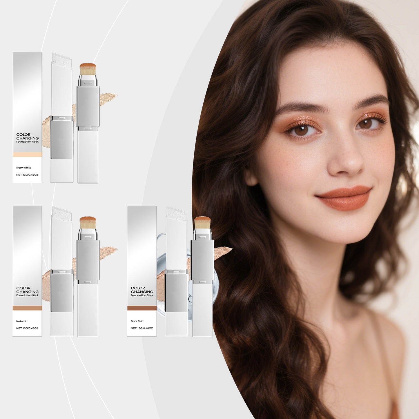 Ivory White 2‑in‑1 Color Changing Foundation Stick