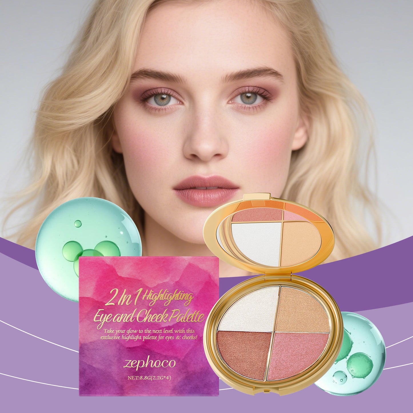 Highlighter, Eyeshadow & Blush Palette