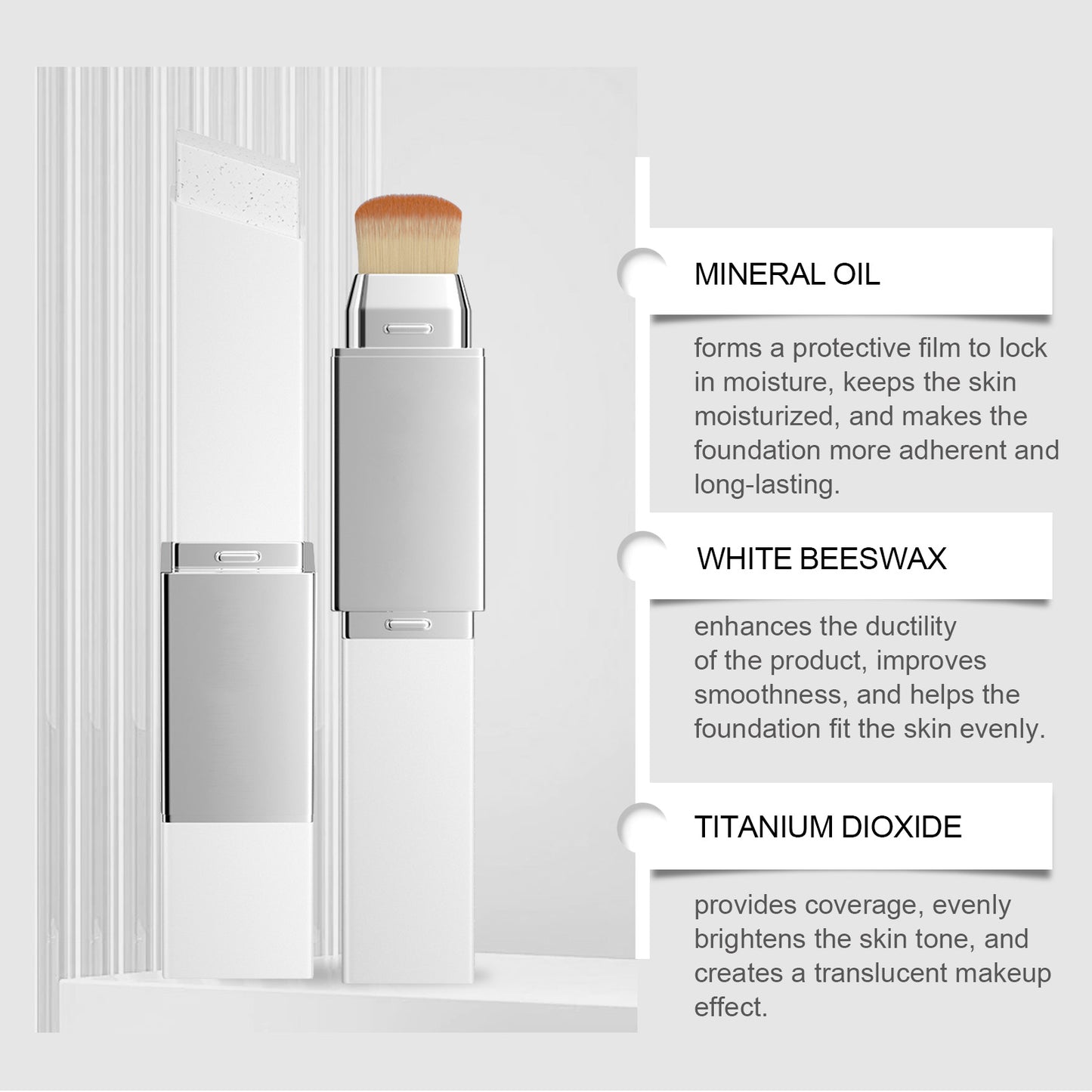 Ivory White 2‑in‑1 Color Changing Foundation Stick