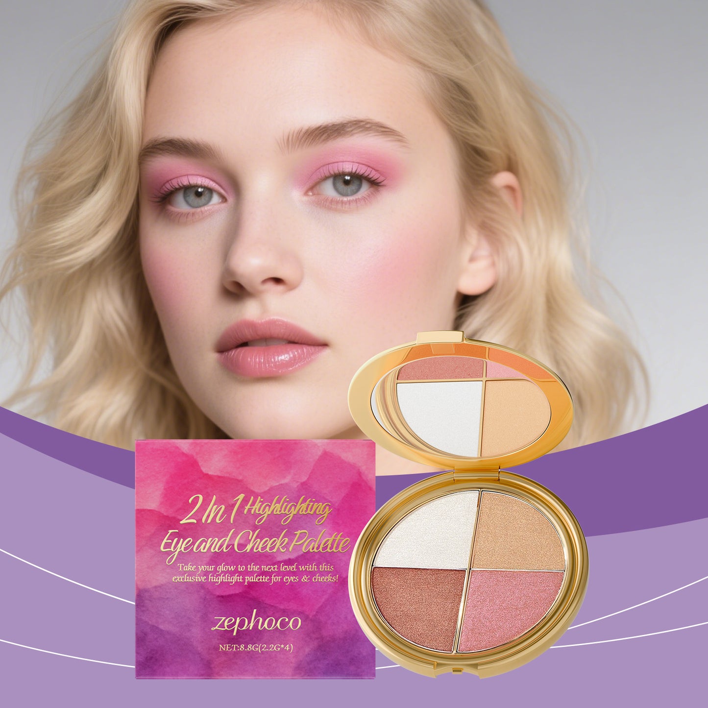 Highlighter, Eyeshadow & Blush Palette