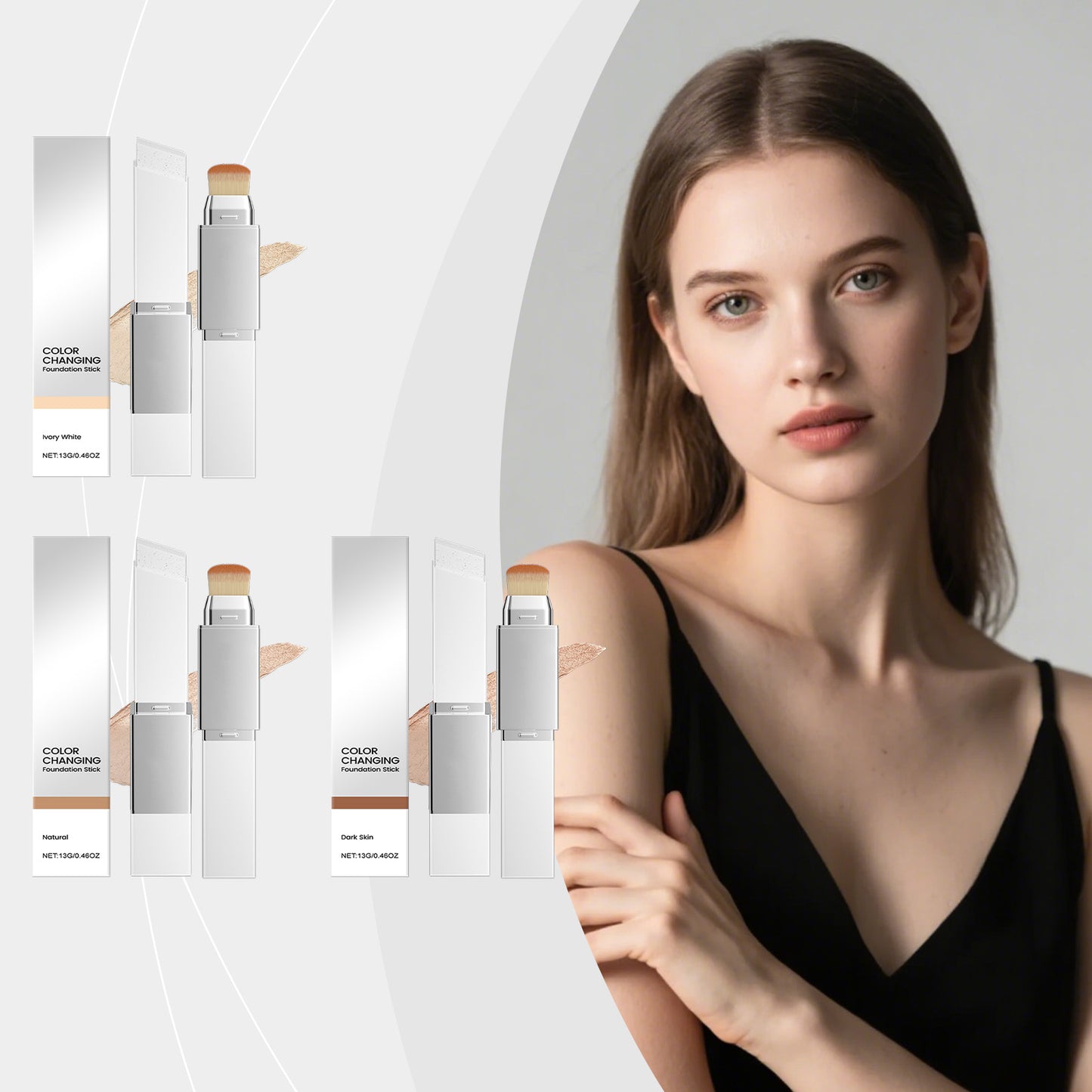 Ivory White 2‑in‑1 Color Changing Foundation Stick
