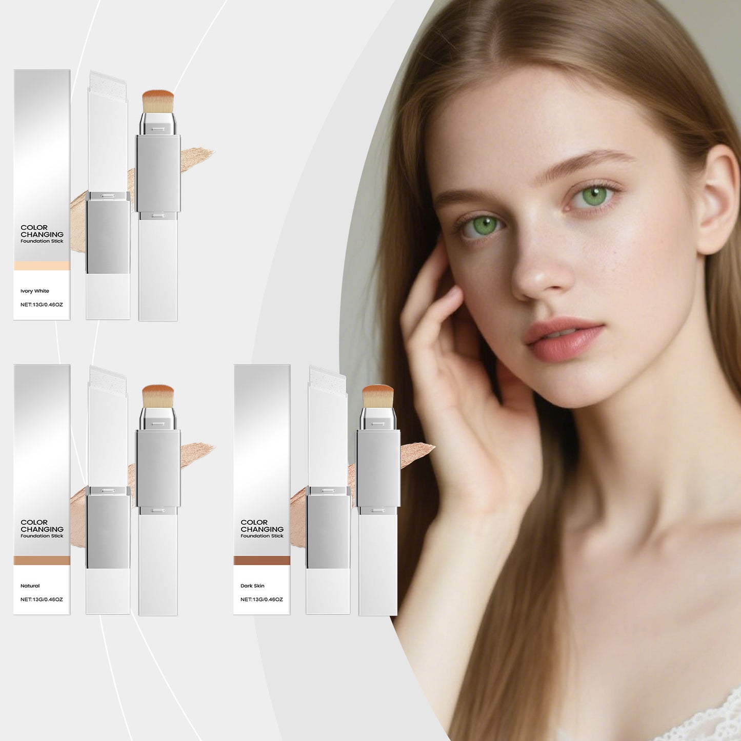 Ivory White 2‑in‑1 Color Changing Foundation Stick
